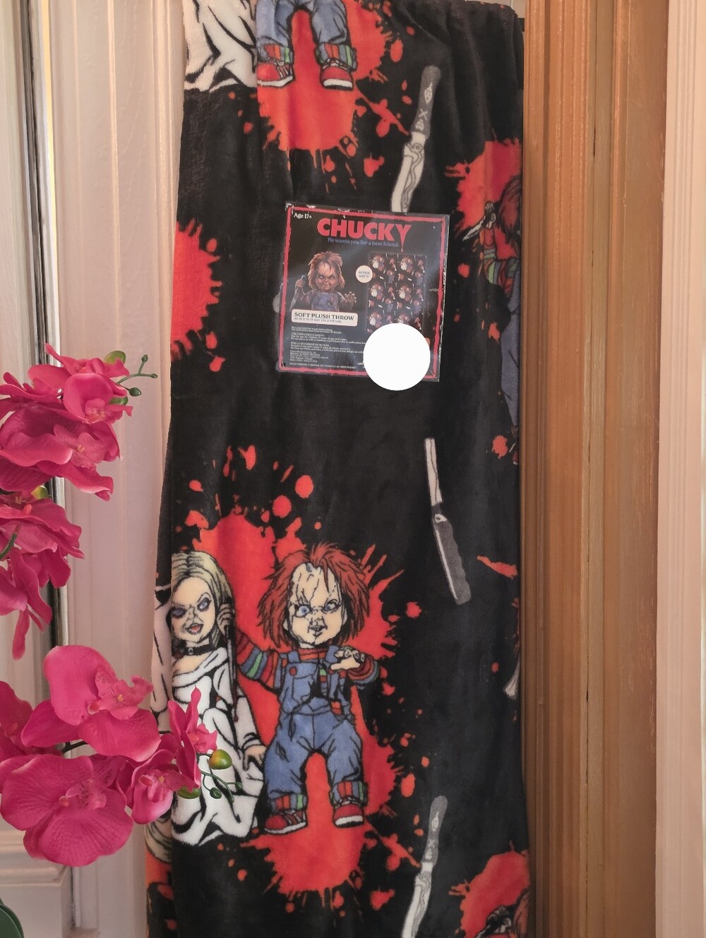 New Chucky And Tiffany Halloween Plush Throw Blanket Slasher